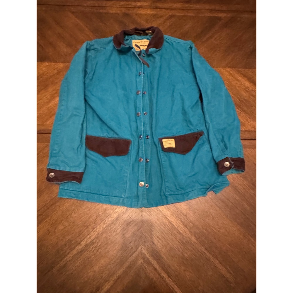Powder River Outfitters Teal Canvas Barn Jacket Corduroy Trim Western Coat |W1